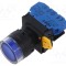 Comutator acționat prin apăsare 22mm IDEC YW, 2 poziții NO, LED, IP65, albastru