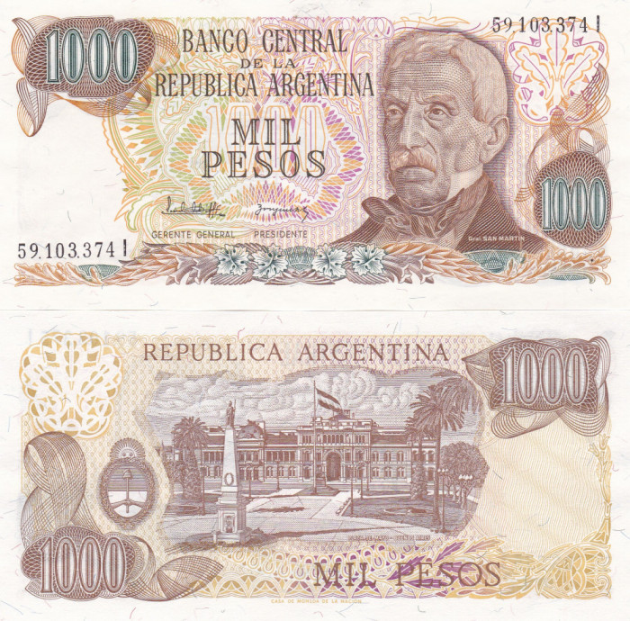 Argentina 1 000 Pesos 1976-83 UNC