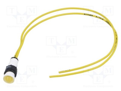 Lampă de control LED convex galbenă 230V AC &amp;Oslash;10mm cabluri POLAM-ELTA foto
