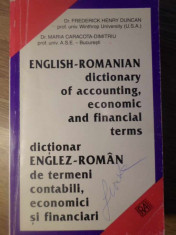 DICTIONAR ENGLEZ-ROMAN DE TERMENI CONTABILI, ECONOMICI SI FINANCIARI-FREDERICK HENRY DUNCAN, MARIA CARACOTA-DIMI foto