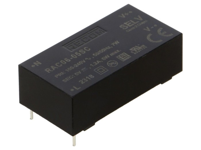 Convertor AC/DC 6W 5VDC 75%