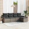 VidaXL Set de canapele pentru grădină cu pernă 5 pcs Gri Rattan poli 3345319