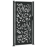 Cumpara ieftin Poarta de gradina neagra 105x205 cm, otel, design cu flacara