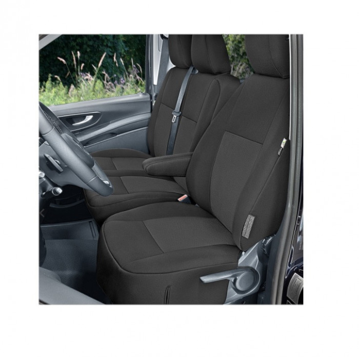 Set huse scaune auto Kegel Tailor Made pentru Mercedes Vito III (W447) dupa 2014, ptr scaun sofer + bancheta pasager 2 locuri, 1 + 2 AutoDrive ProPart