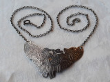 COLIER argint AZTEC simbol VECHI de efect SPLENDID patina MINUNATA vintage RAR