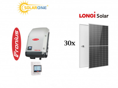 Kit sistem fotovoltaic 15 kW trifazat, invertor Fronius si 30 panouri Longi Solar 500W foto