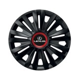 Set 4 capace roti Negre Cu Inel Rosu Royal R14 pentru gama auto Lexus, Autohelix MSA