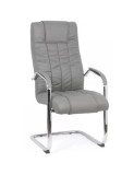 Scaun vizitator de birou OFF 8115, ergonomic, piele ecologica, cadru cromat tip sanie, 120 kg