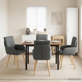Cumpara ieftin Scaune de dining 4 buc. Tesatura Gri inchis 60 x 56 x 93 cm