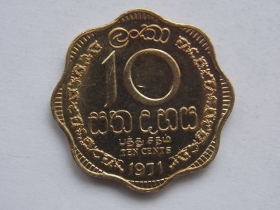 10 CENTS 1971 CEYLON foto