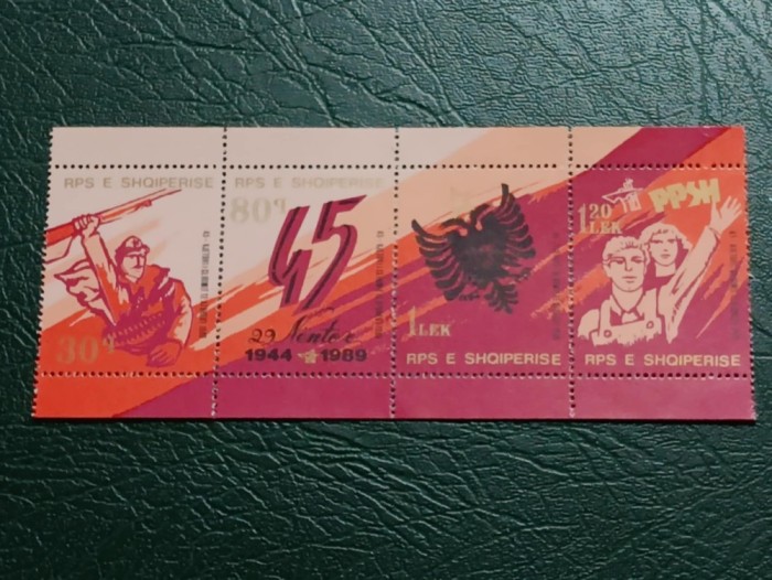 Albania 1989 - 45 de ani de la eliberare, serie neuzata