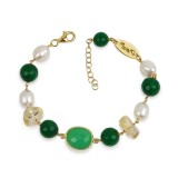 Cumpara ieftin Brățară Verda din agat verde, citrin și perle