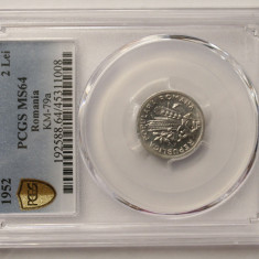 2 LEI 1952 PCGS MS64 . SECOND TOP POP 1/2 . DOAR UNA IN MS65 .