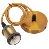 Pendul Rossa Home Light, Inaltime Reglabila, Aluminum, E27, Max. 60W, Sfoara Vintage, 100cm, Gold/Bronze
