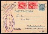 ROMANIA 1939 CP 106 REGELE CAROL II CARTE POSTALA FRANCATE CIRCULATA BRASOV-BERLIN 1940 CENZURAT
