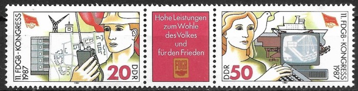 B0514 - Germania DDR 1987 - Congres 2v. neuzat,perfecta stare