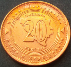 Moneda 20 FENINGA - BOSNIA HERTEGOVINA, anul 1998 *cod 1769 A foto