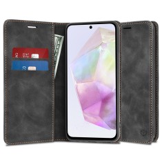 Husa piele Samsung Galaxy A35 5G Techsuit Confy Cover, negru foto