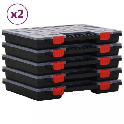 Cutii de organizare, 10 buc., 40x30x5 cm, polipropilenă foto