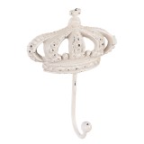 Cumpara ieftin Cuier perete fier alb vintage Coroana 14x7x19 cm