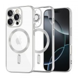 Husa MagSafe pentru Apple iPhone 16 Pro, Techsuit, Luxury Crystal, Argintie