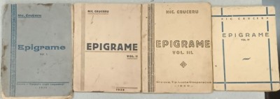 EPIGRAME de NIC. CRUCERU , VOLUMELE I - IV , 1938 -1941 foto