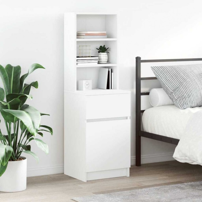 Noptiera alb 39x35x125 cm lemn prelucrat