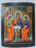 Icoana Noul Testament/ Sfanta Treime dupa Rublev,19th, RARA, doc. 43.3x35cm