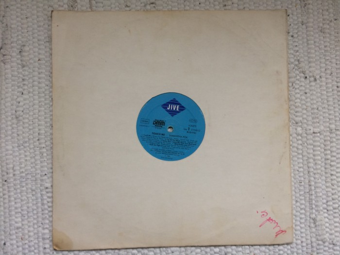 samantha fox touch me 1986 album disc vinyl lp muzica synth pop dance Jive records germany fara coperta VG