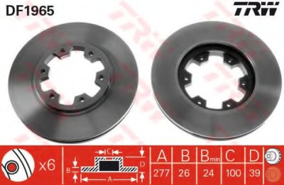Disc frana NISSAN TERRANO II (R20) (1992 - 2007) TRW DF1965 foto