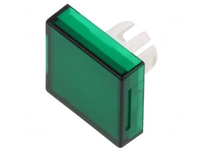 Lentilă Buton 22mm Transparent Verde Plastic foto