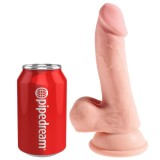 King Cock-Dildo Triple Densitate 14 cm-Ventuza