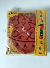 * Stampila guma Sarbatori Craciun - imprimeu glob de brad, 10x10cm, bricolaj