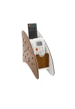 Suport Telecomenzi Lemn &amp; Acrilic, 4 Compartimente, Organizator Elegant Living/Dormitor, 28x20x8 cm