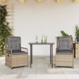 vidaXL Set mobilier de grădină cu perne, 3 piese, bej, poliratan 3262999