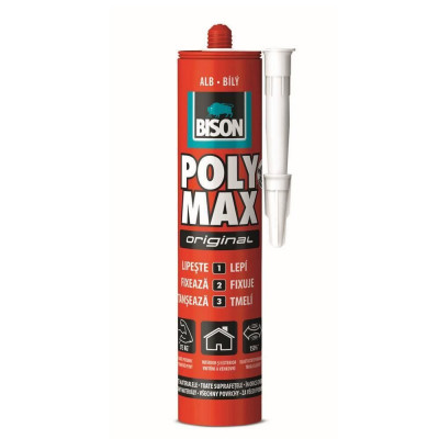 Adeziv si Etanseizant BISON Poly Max Original, 465 g, Culoare Alb, Adeziv Multisuprafete, Adeziv Universal, Adeziv Rapid, Adeziv Constructii, Adeziv P foto