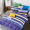 Lenjerie de pat pentru o persoana cu husa de perna dreptunghiulara, Apenzell, bumbac mercerizat, multicolor