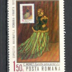 Romania.1970 Expozitia de maximafilie Romania-Franta-Pictura TR.298