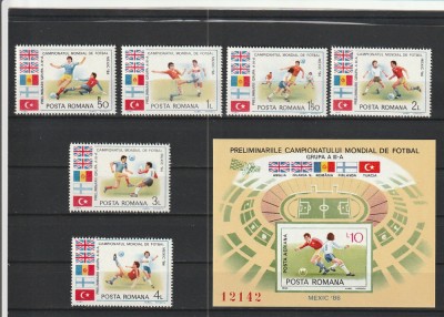 1986 LP 1139 LP 1140 PRELIMINARIILE C.M. FOTBAL MEXIC SERIE+COLITA MNH NESTAMP foto