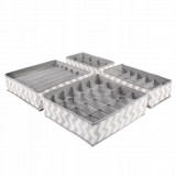 Set 4 organizator pentru lenjerie de corp, gri, textil