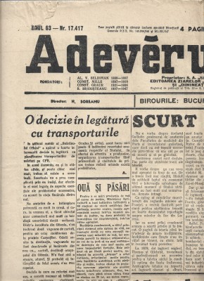 Ziar Adevarul nr. 17.417 19 martie 1949 4 pagini foto
