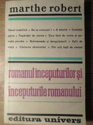 ROMANUL INCEPUTURILOR SI INCEPUTURILE ROMANULUI-MARTHE ROBERT-263753 foto