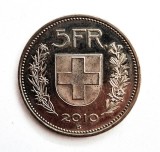 moneda ELVETIA 5 Franci 2010 km # 40a tiraj mic