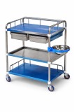 Cumpara ieftin Cărucior Instrumentar Inox Profesional cu Sertare - 3 Niveluri, Roți Pivotante,