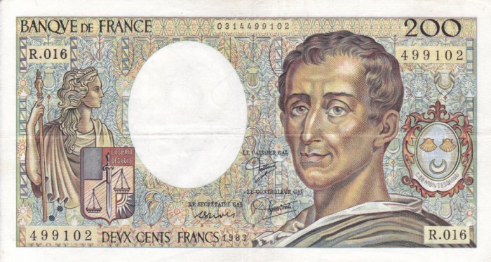 FRANTA 200 francs 1983 VF/VF+!!!