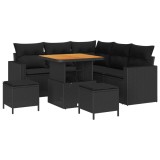 vidaXL Set de canapele pentru grădină 8 pcs Negru poliratan 3361609