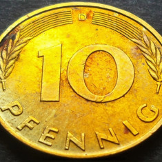 Moneda 10 PFENNIG - GERMANIA anul 1990 *cod 2974 - litera D