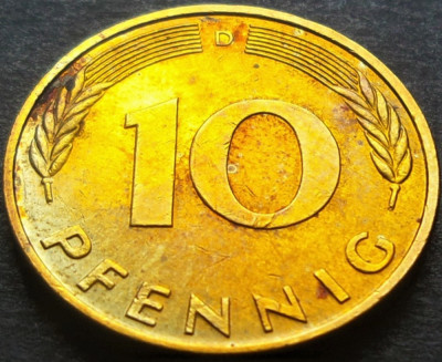 Moneda 10 PFENNIG - GERMANIA anul 1990 *cod 2974 - litera D foto