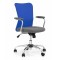 Scaun birou copii HM Andy, Mesh Stofa, Ergonomic, Cadru Cromat, Inaltime ajustabila, Mecanism balansare, Rotire 360 , 102 Kg, Albastru