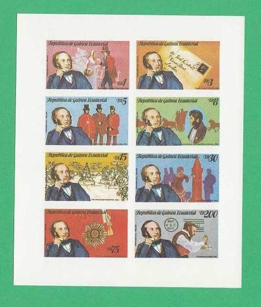 Eq. Guinea 1979 Rowland Hill - unused imperforated block F.002